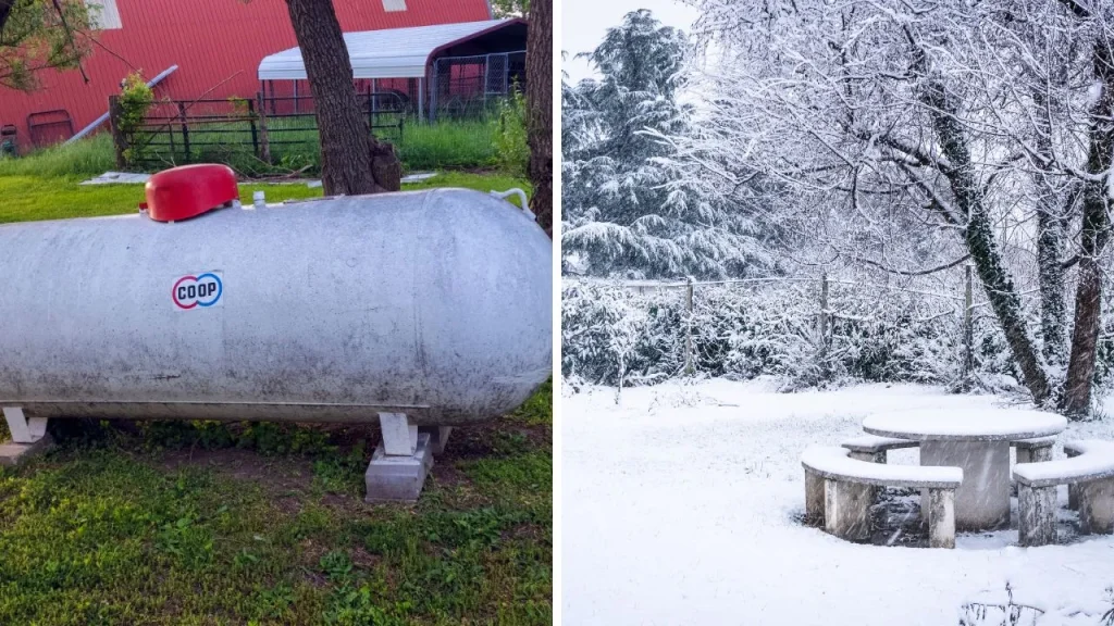 propane tank during the winter and during the summer time