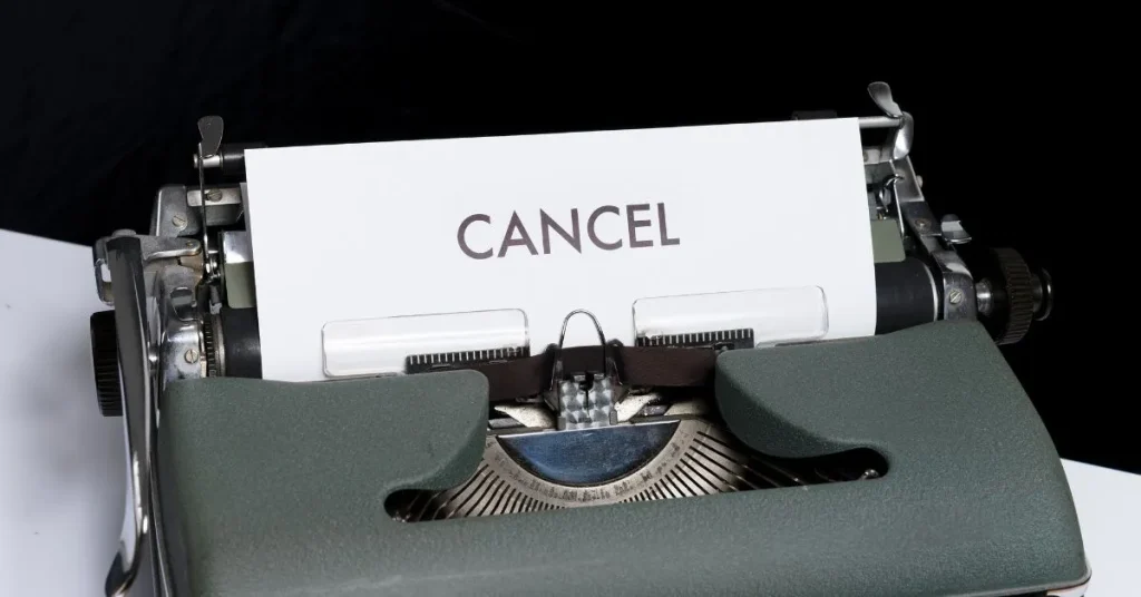 a writing machine with a cancel signature